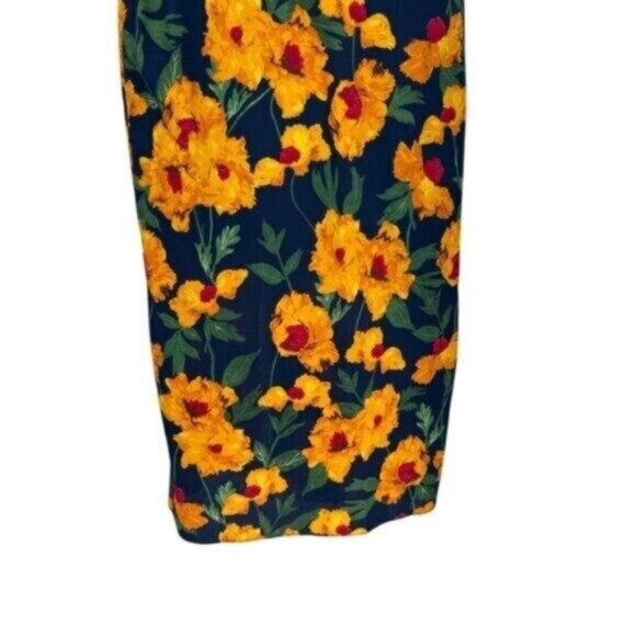 Hyacinth House NEW Navy & Marigold Floral Ruffle Margot Maxi Dress Size XL - Picture 6 of 10